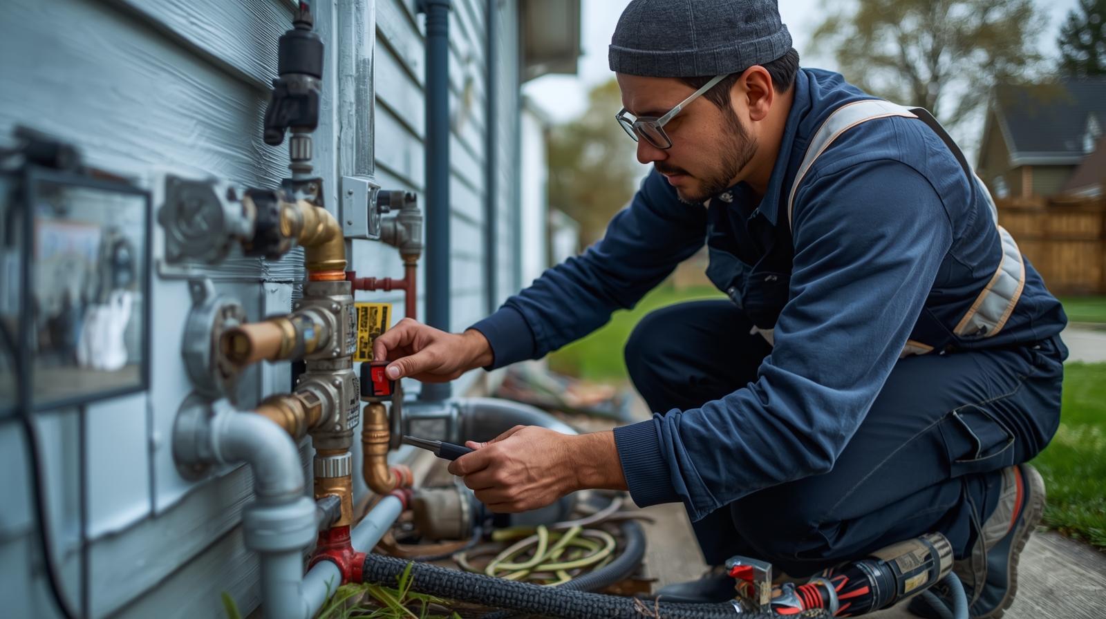 I am looking for HD images of liquefied petroleum gas installer doing an installation (1)